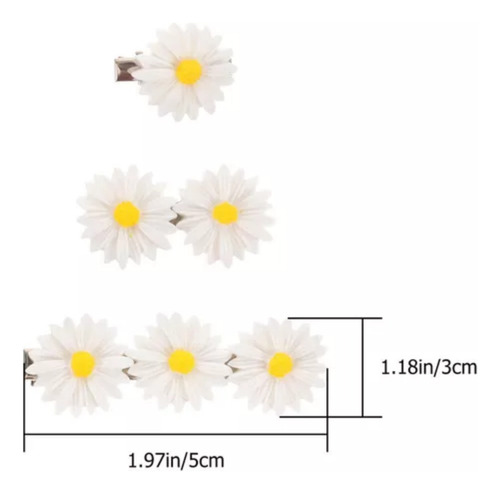 Ypz Broches Para El Pelo Con Forma De Flor Y Margaritas,