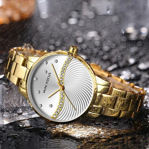 Reloj Mini Focus Para Mujer Color Amarillo Color de la correa