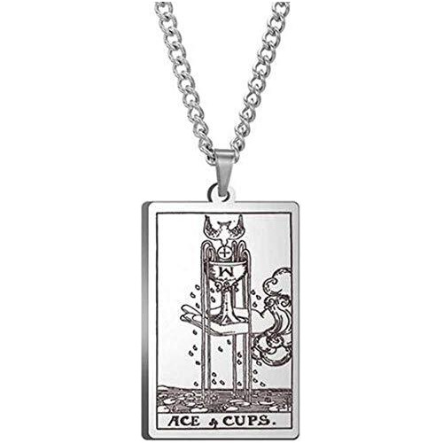 Collar De Acero Inoxidable Con Colgante De Cartas  Ace Of Cu