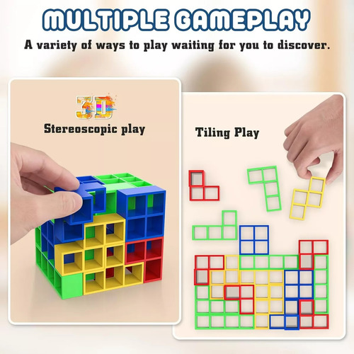 Juego De Apilamiento De Torre Equilibrio Tetris 16 Piezas