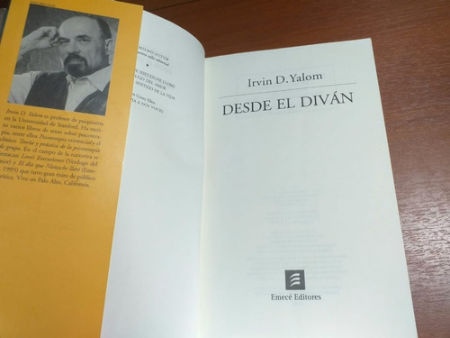 Desde El Diván Irvin D. Yalom Emecé Año 2000 (Usado)