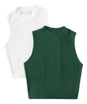 Comprar Polos Basicos Top Mujer Rib Pack X2 Polos