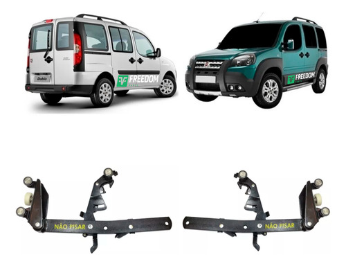 Kit Guia Porta Lateral Correr Inferior Dir/esq Doblo 2002/23