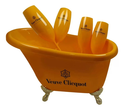 Banheira Champanheira Veuve Clicquot Champanhe + 4 Taças