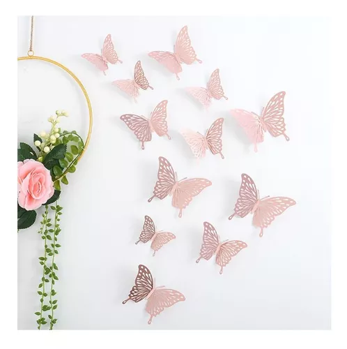 Mariposas Decorativas, 72pzs , 3d Pared Colore Metalicos Hueco