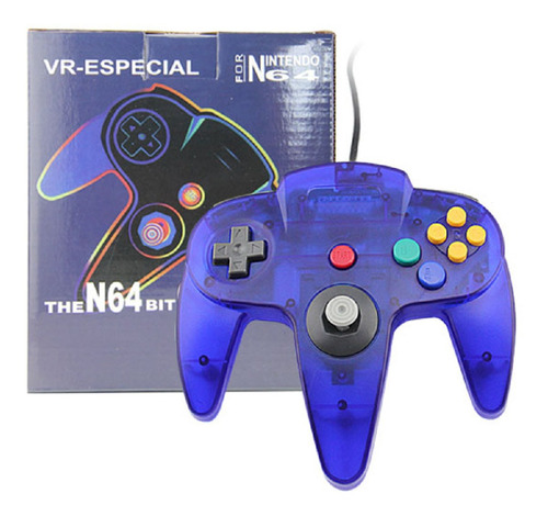 Control Generico Compatible Con N64 Cristal Azul