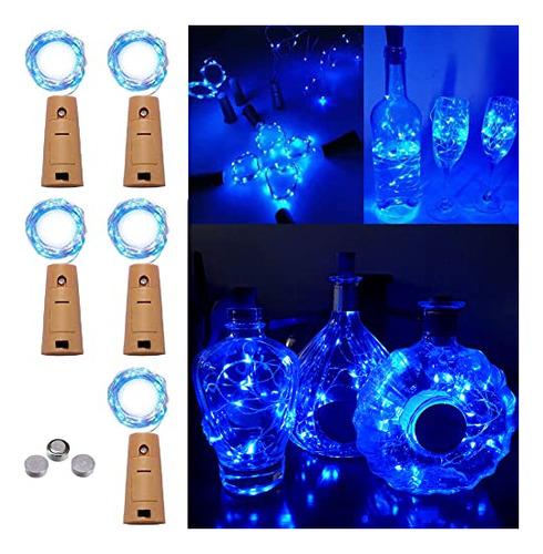 5 Pack-2m 20pcs Led Lámpara De Botella De Vino, 9x1t E