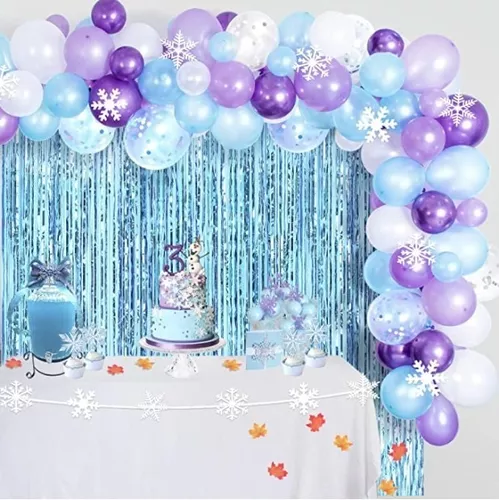 Kit Decoración Arco Globos Inspirado Frozen Reino Congelado Eventos Motta