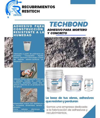 Techbond 19 L Ahesivo Para Concreto, Tipo Festerbond