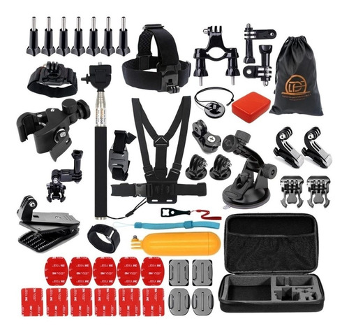 Kit Película Bastão Boia Suporte Capacete Gopro Hero 8 Black