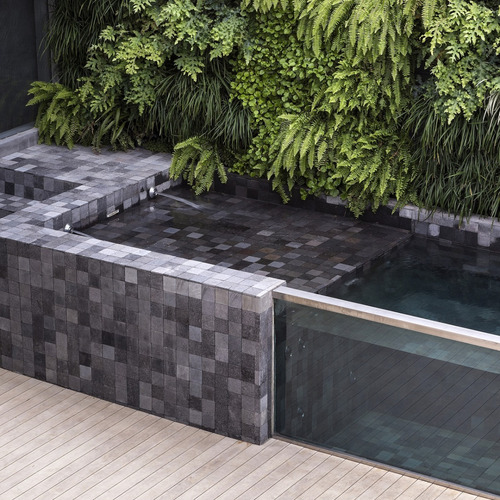 Pedra Hitam Para Piscina Hitam Lisa 20x20 Revestimento Luxo