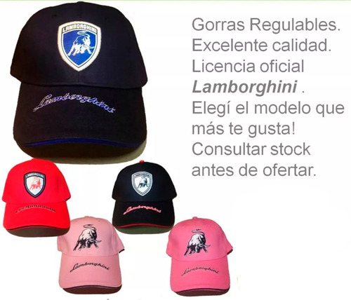 Gorra Ajustable Gabardina Lamborghini Oficial Visera 