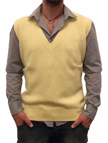 Sweater Chaleco Bremer Lana Merino Hombres Unisex Fábrica