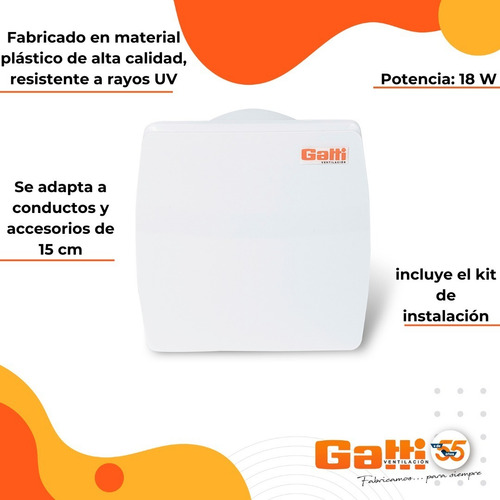 Extractor De Aire Baño/cocina 6 (15 Cm) Con Persiana