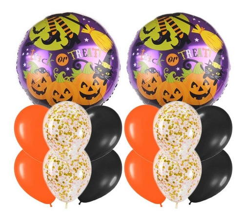 Pack 2 Uds Set De Globos Decoración 7 Uds Halloween