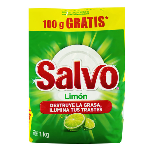 Lavatrastes Salvo Limón En Polvo 900 Grs + 100 Gratis