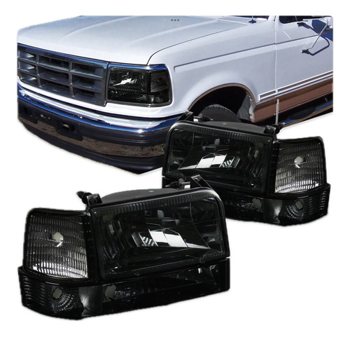 Farolas Ford F150 Bronco Chrome Smoke Edition F250 F350