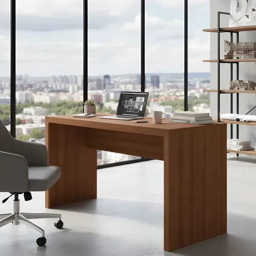 Mesa Escrivaninha Para Escritório L127cm Amêndoa Me4135 - Tecnomobili