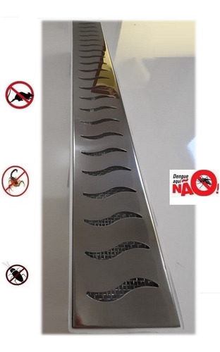 Ralo Linear 6x50 Sifonado Anti Inseto Com Grelha Inox