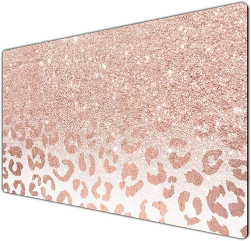 Mouse Pad De Escritorio Diseno Animal Print Dorado / Rosa