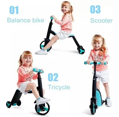 Patineta Scooter 3 In 1 Niño Niña Monopatín Triciclo Musical