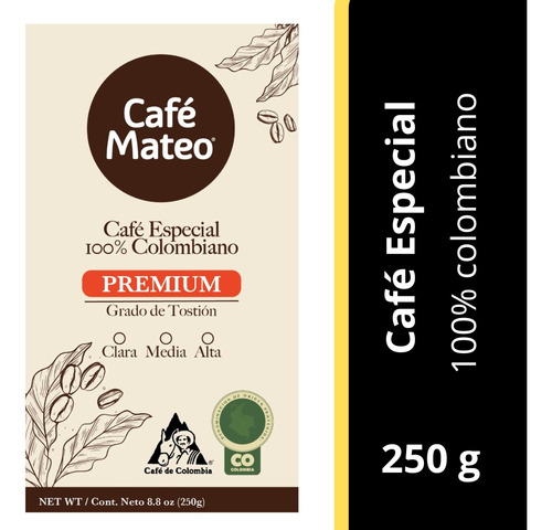 Café Mateo En Grano X 250 Gr