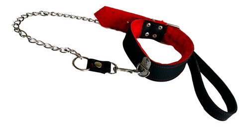 Kinky Love Collar De Cuero Sintético Con Peluche - Ajustable