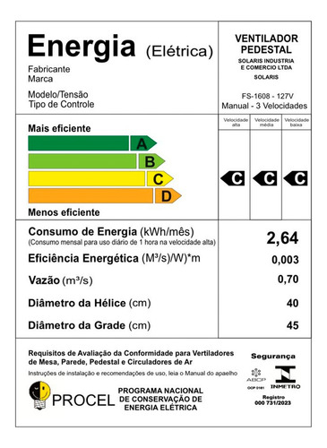 Ventilador Coluna Ajustável 6 Pás Silencioso Dormir Eco