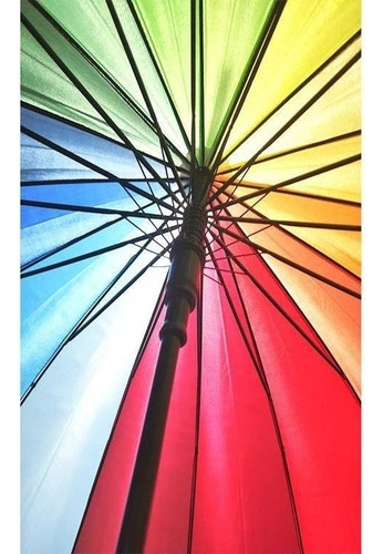 Guarda Chuva Grande Colorido Reforçado Resistente Arco Iris