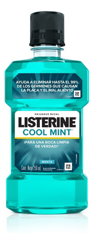 Enjuague Bucal Listerine Cool Mint 24 Horas 250 Ml