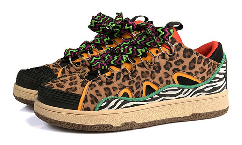 Zapatos De Plataforma Con Estampado De Leopardo, Calzado Dep