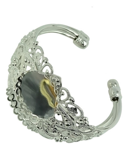 2 X 2 Piezas De Brazalete Con Brazalete Abierto En Mm Plata