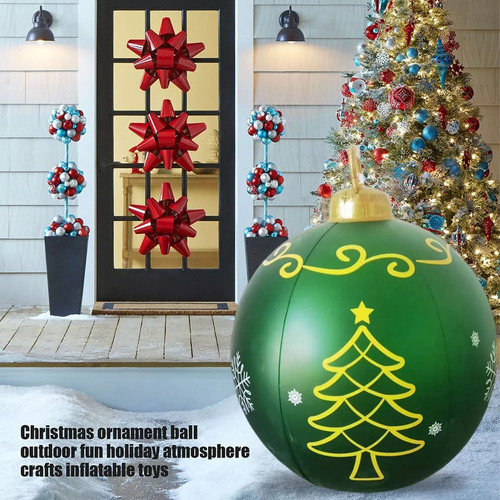 - Decoración De Bola De Navidad Inflable De 60 Cm Con Luz