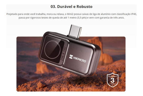 Câmera Térmica Para Androide 350°c Mini2 Hikmicro