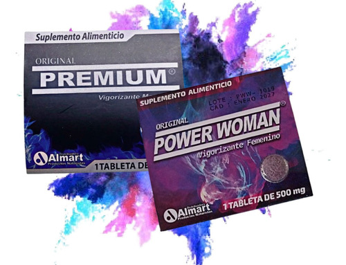 Suplemento Powerman Y Powerwoman 1 Tabletas C/u Vigorizantes Sabor Neutro