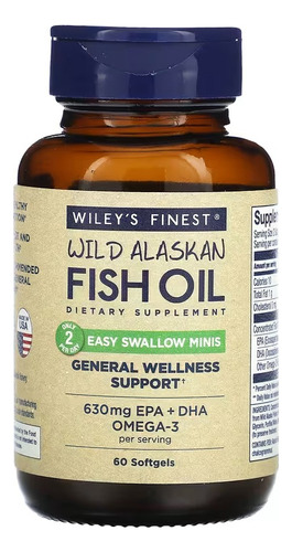 Wileys Finest Wild Alaskan Omega 3 Dha Epa 60 Caps Minis Sabor Sin Sabor