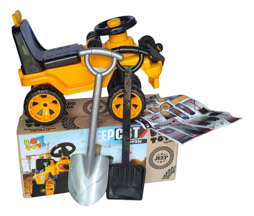 Carro Montable Jepp Cbt Constructor Amarillo Boy Toys 57cm