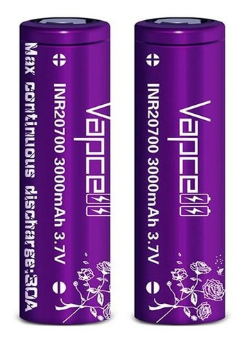 Bateria 20700 Vapcell Purple- 2 Unidades - Incluye Estuche
