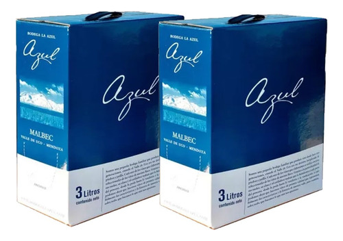 Pack 2 Vinos Azul Bag In Box Malbec X 3lts