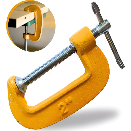 Kit 3 Grampos Sargento Tipo C 1 2 3 Polegadas Multiuso Aço