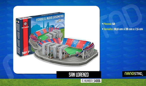 Maqueta Estadio 3d Para Armar! Cancha San Lorenzo Sin Luces