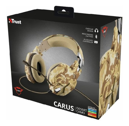 Auriculares Gamer Trust Carus Desert Camo Gxt 322d