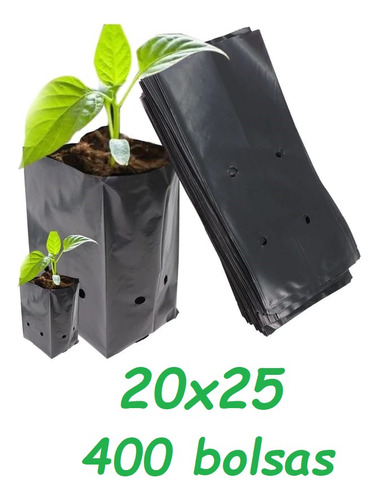 Bolsas Plantas Almácigos Agricola 20x25 Kit 400 Unidades