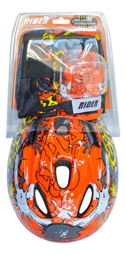 Set Casco+protecciones Rider Niño Talla M