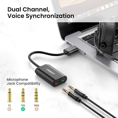 Tarjeta De Sonido Para Ps4 Adaptador De Audio Usb Ugreen
