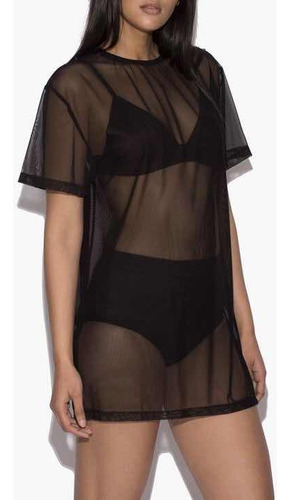 Remerón De Tul Transparente Negro/ Remeron Oversize