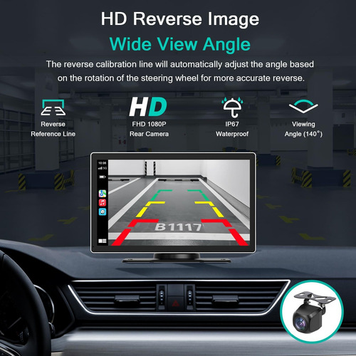 4k Monitor De Carro Portátil Carplay De 9 E Câmera Traseira