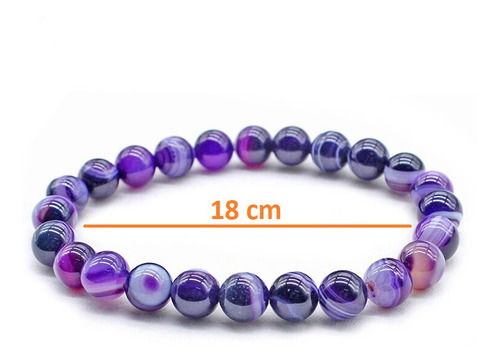 Imagen 5 de 6 de Pulsera De Piedra Natural Purpura Espectacular