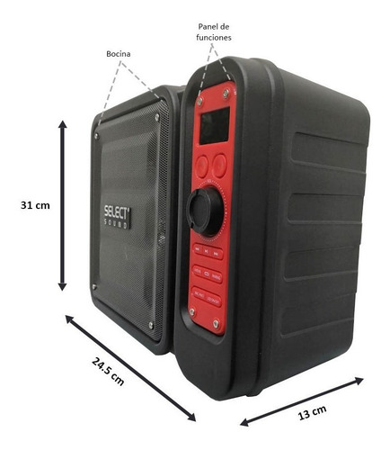 Imagen 4 de 5 de Bocina Recargable Tank Bluetooth 6.5 Pulgadas Bt1106