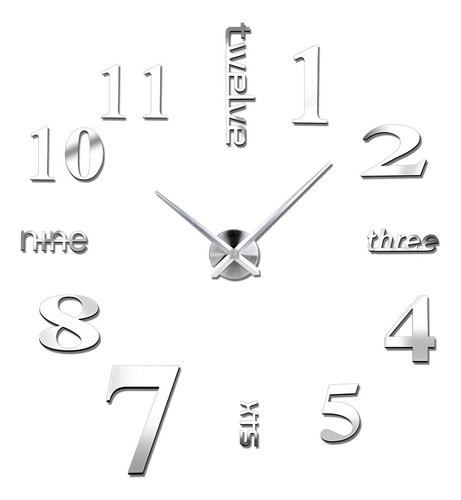Reloj De Pared 3d Grande Sin Marco, Moderno, Mudo, Con Super